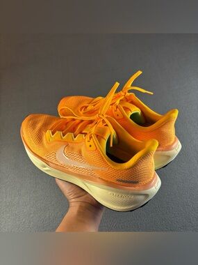 Nike Bright Orange Mesh Running Sneakers with Cream Midsole